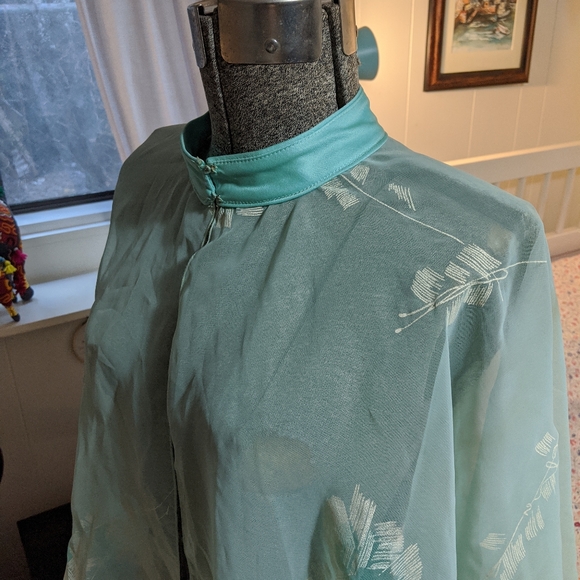 Silk Japanese Sheer Printed Dress Coverlet - Picture 5 of 8